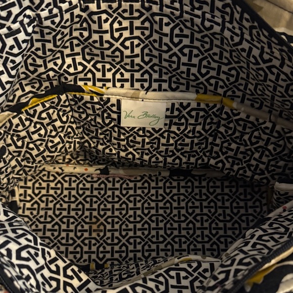 Vera Bradley Black and Yellow Floral Tote - Picture 3 of 5